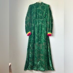 FARM Rio Green Floral Maxi Dress